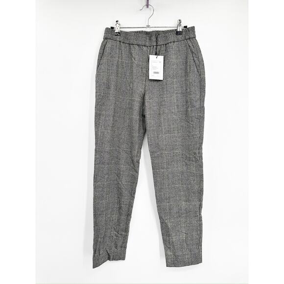 Theory Korene Glen Plaid Wales Flannel Stretch Wool Gray Pants Size XSmall NWT - Picture 2 of 6